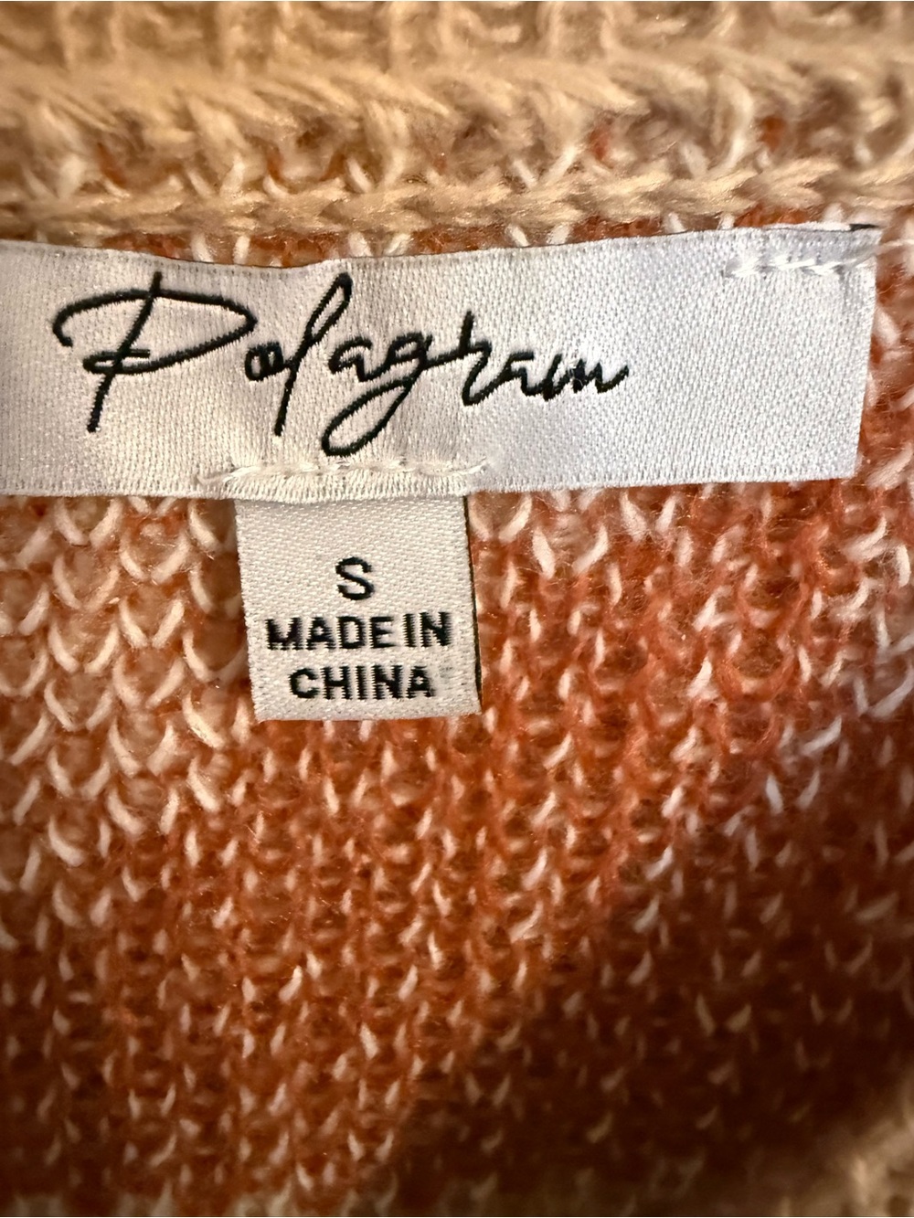 Classic Geometric Crewneck Sweater - Beige & Rust - Picture 5 of 5